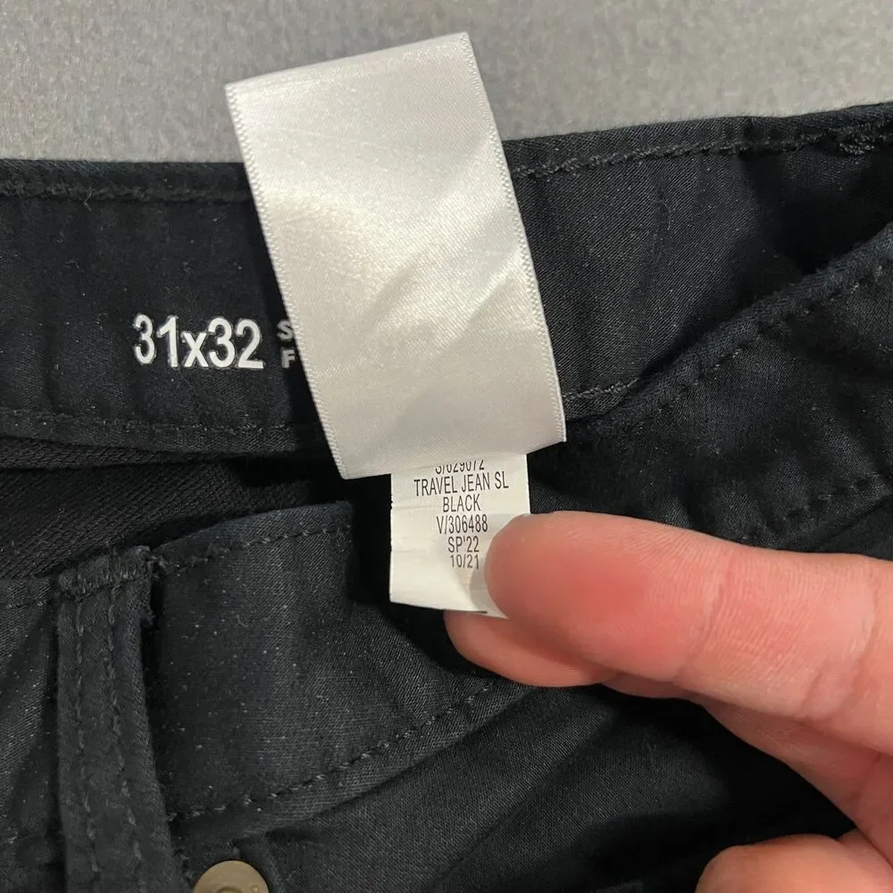 Banana Republic Travel Jeans Mens 31 X 32 Black Cotton Slim Fit 5-Pocket Stretch